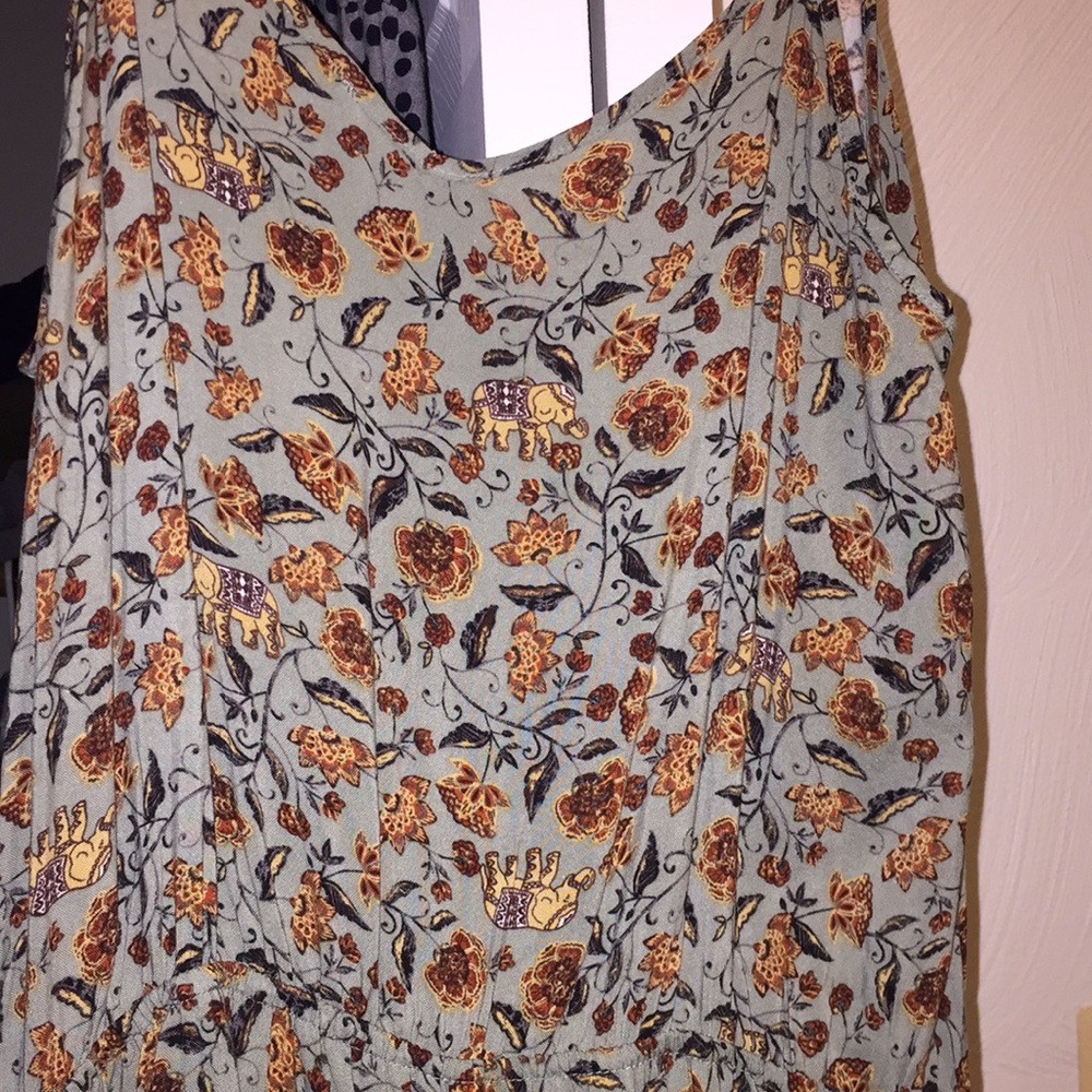 Beautiful elephant and floral print jumpsuit
